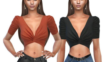 Summer Elegant Crop Blouses by Saliwa at TSR