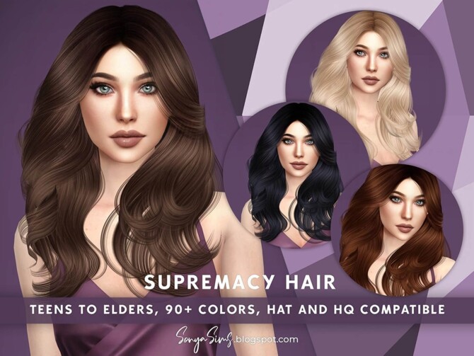 Supremacy Hair by SonyaSimsCC at TSR
