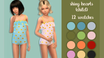 Swimsuit with shiny hearts (child) by MysteriousOo at TSR