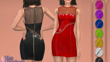 The Perfect Night Vinyl Mesh Dress by Harmonia at TSR