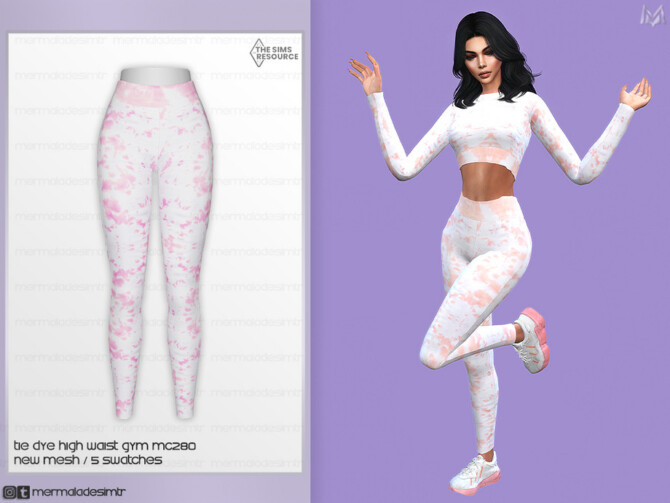 Tie Dye High Waist Gym Leggings MC280 by mermaladesimtr at TSR
