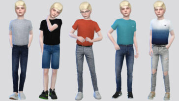 Tucked Basic Rolled Tees Boys by McLayneSims at TSR