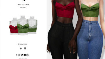 Twist Knot Halter Crop Top by Bill Sims at TSR